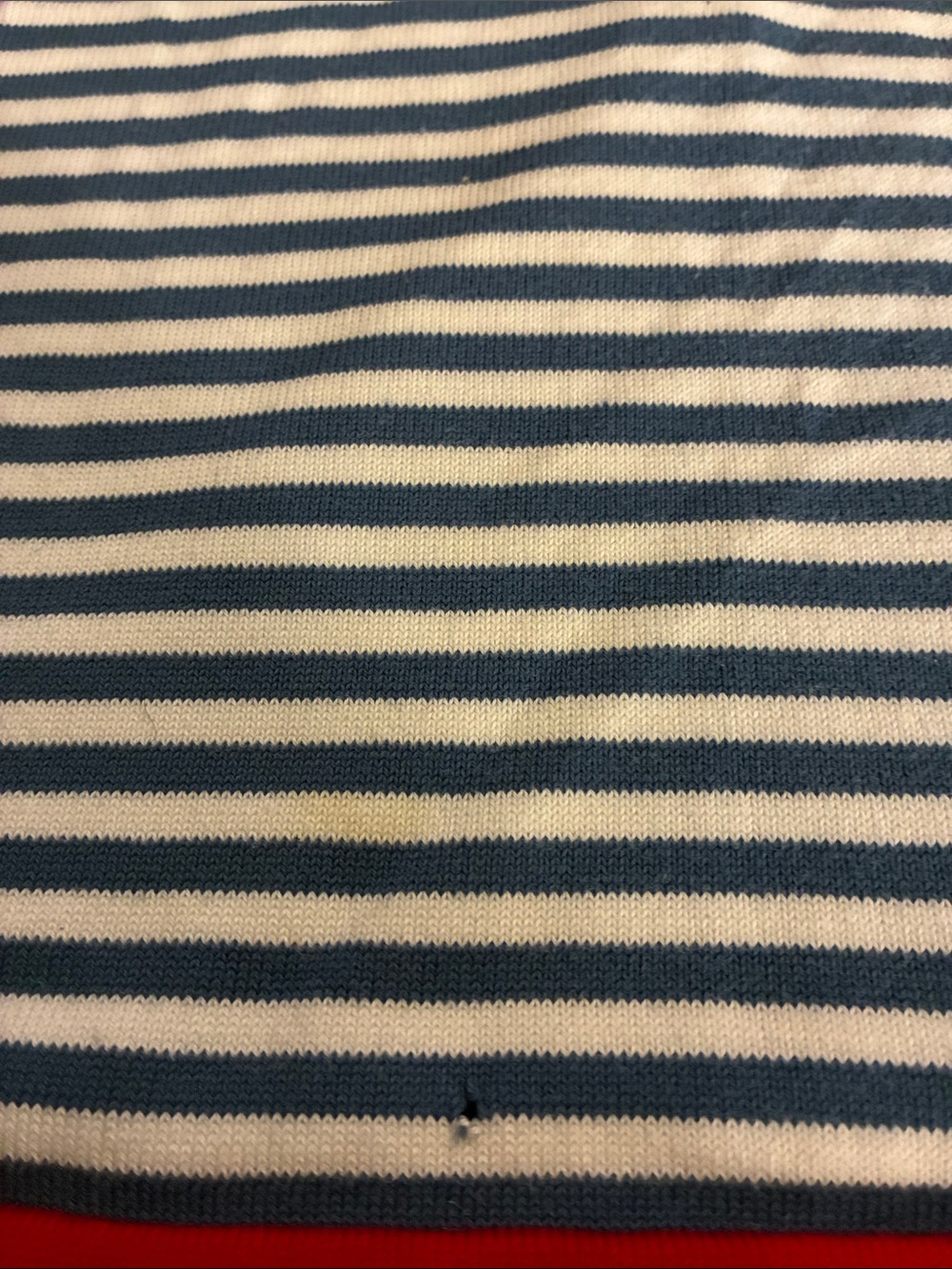Sleeveless Striped Polo Top - Blue & White with Red Trim - Picture 4 of 5